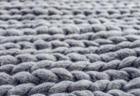 Rug - Close-up of Gray Cable Knit Cloth