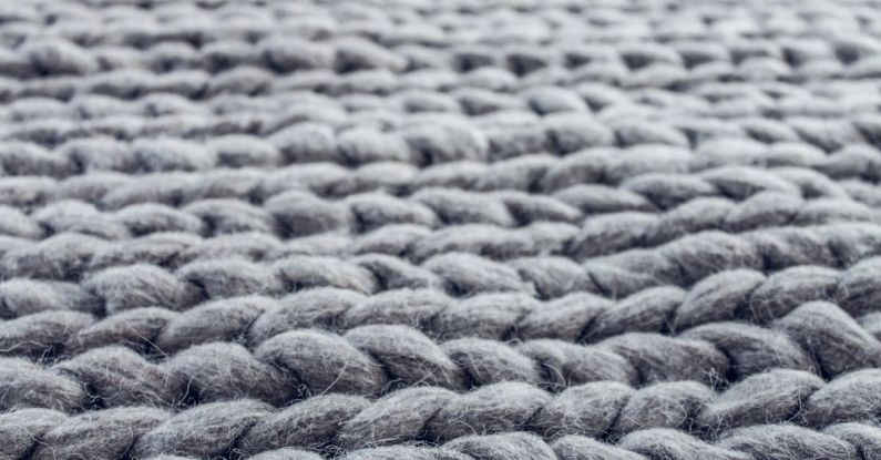Rug - Close-up of Gray Cable Knit Cloth
